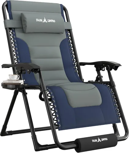 Vista 16 de UDPATIO Silla de gravedad cero de gran tamaño, reclinable acolchado completo para exteriores, asiento reclinable ajustable plegable para patio