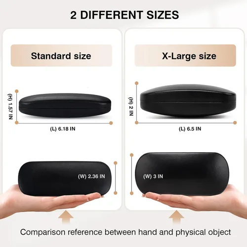 Vista 2 de Marvolia Estuche rígido para gafas de sol, funda de piel sintética para gafas de sol
