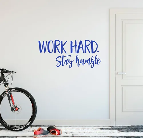 Vista 7 de 24"x10" trabajar duro permanecer humilde Workout éxito lente pensamiento positivo Reto Deportes Fitness ejercicio tren pared calcomanía arte mural