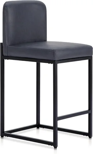 Vista 36 de Juego de 2 taburetes de bar de altura de mostrador de color blanco cremoso de 24 pulgadas, modernos taburetes de bar dorados con respaldo tapizado