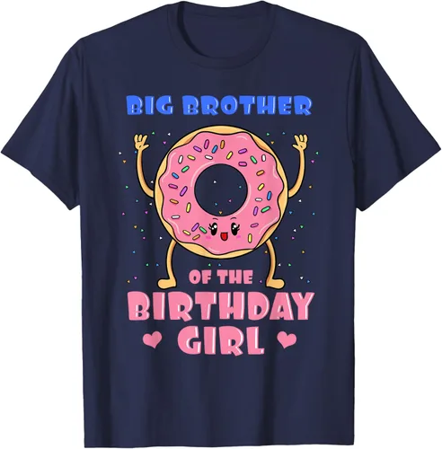 Vista 77 de Big Brother Of The Birthday Girl Donut Bday Party Bro Sib Camiseta, Negro, S
