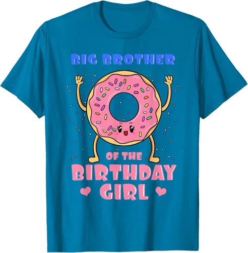 Vista 10 de Big Brother Of The Birthday Girl Donut Bday Party Bro Sib Camiseta, Negro, S