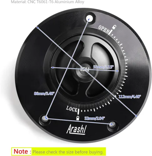 Vista 2 de Tapa de depósito de gasolina para Kawasaki ER-6F ER-6N Ninja 650 2009+, GTR 1400 2010+, Ninja 1000 ZX-10R 2008+, Ninja 600 ZX-6R 2009+, VERSYS 1000