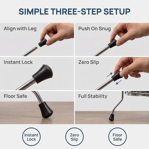 Vista 8 de 3pcs Drum Stand Rubber Sleeves, Floor Drum Anti-Slip Protectors