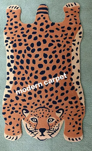 Vista 6 de Modern Carpet - Alfombra de tigre tibetano de 3 x 5 pulgadas, 100% lana, hecha a mano, para habitación de niños, dormitorio, alfombra