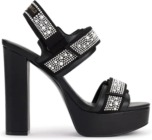 Vista 5 de KARL LAGERFELD Alessia Pearl - Sandalias de plataforma con talón descubierto para mujer