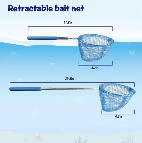 Vista 7 de Kids Rod Set, Kids Fishing Rod and Reel Combo and Fishing Net Tackle Box with Fishing Lure Hook and Bag for Girls Beginners, Kids, Youth Anglers