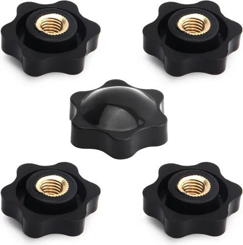 Vista 12 de MroMax Manija de sujeción Gripandles Perillas de tornillo Manijas M5 Roscado en forma de estrella 5pcs