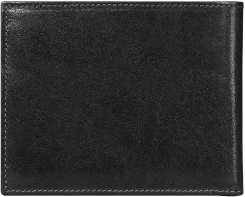 Vista 3 de Maxwell Scott - Cartera triple de cuero de lujo 2 en 1 con tarjetero Bolsa clásica para identificación de notas, Negro (Night Black), Fine