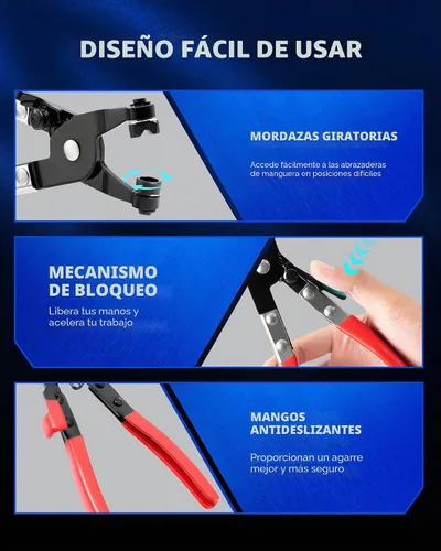 Vista 6 de Orion Motor Tech Alicates de abrazadera de manguera, alicates de abrazadera de manguera de resorte de alambre de largo alcance para calentador