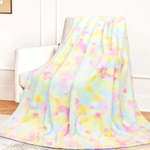 Vista 39 de MUGD Manta rosa para cama, manta de forro polar rosa claro, mantas suaves para mujeres y niñas, bonita decoración del hogar B-bean Rosa