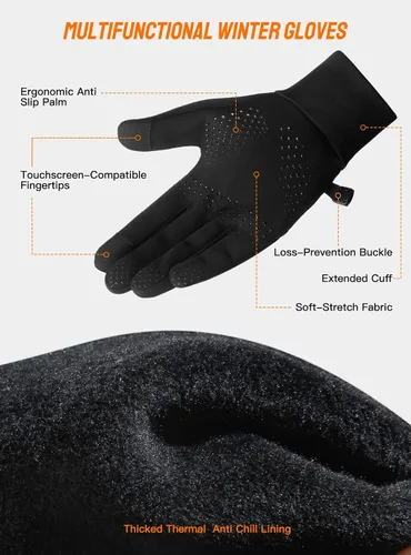 Vista 3 de TRENDOUX Guantes de invierno para hombres y mujeres con pantalla táctil guantes para correr para clima frío guantes cálidos guantes de trabajo