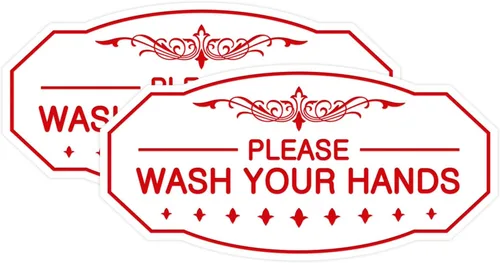 Vista 34 de Signs ByLITA Letrero Victoriano Please Wash Your Hands (Negro) - Pequeño