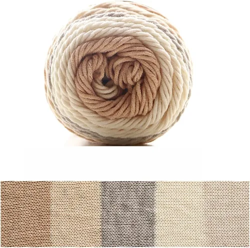 Vista 23 de Hilo de color de algodón para tartas, hilo multicolor arcoíris para tejer y tejer a ganchillo, 2 bolas de 7.05 oz, 45% algodón, 55% acrílico, hilo