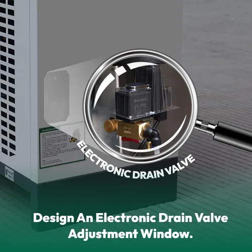 Vista 8 de kapa Secador de aire refrigerado 494.41CFM para compresor Compresor de aire de 100 HP, Sistema de secado de aire comprimido industrial, Secador