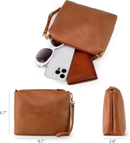 Vista 6 de Montana West - Bolso para mujer tipo hobo, ultra suave, plegable, con monedero