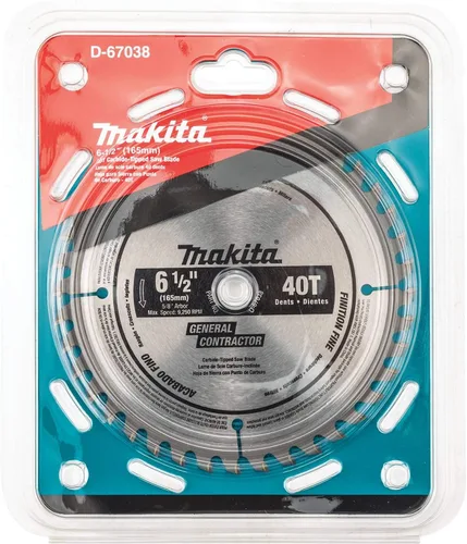 Vista 2 de Makita D-67038 Hoja de sierra circular con punta de carburo 40T de 6-1/2", acabado fino