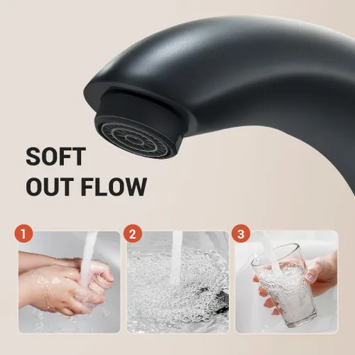 Vista 4 de Grifo de baño sin contacto con sensor automático de movimiento, llaves de fregadero con cubierta de agujero y mezclador de temperatura, llave