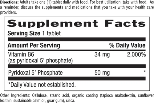 Vista 3 de Country Life P-5-P Vitamina B6 – Suplemento biodisponible de piridoxal-5-fosfato para energía, apoyo del sistema nervioso y crecimiento de glóbulos