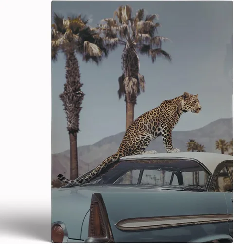 Vista 14 de Impresión de guepardo en el espejo, impresión de fotografía en blanco y negro, leopardo vintage en blanco y negro, fotos de espejo con aspecto