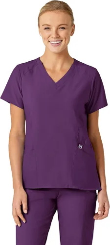 Vista 22 de Uniformes Médicos Wink para Mujer, W123, Blusas Estilizadas con Cuello en V y 5 Bolsillos Negro