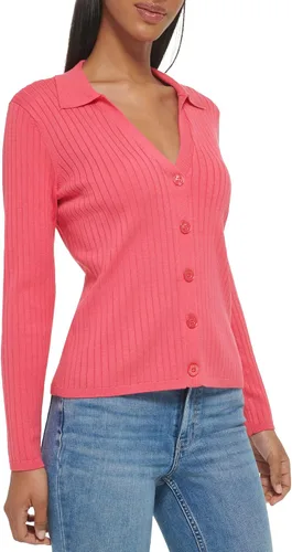 Vista 2 de Calvin Klein Botones delanteros Rib Cardi para mujer