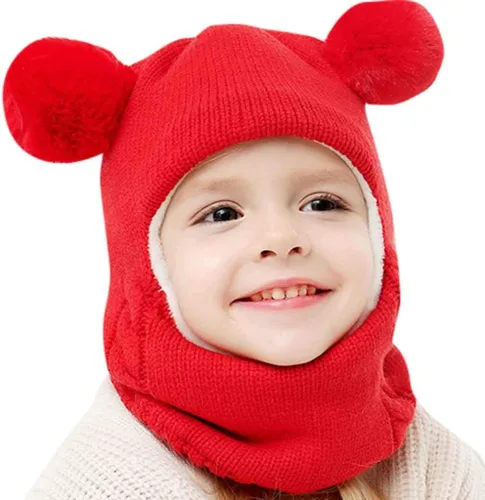Vista 9 de Invierno Earflap Hat Invierno Con Capucha Bebé Sombrero Cálido Niño Bufanda Bufanda Flap Kid Cap Knit Girl Caps Cuidado del Bebé
