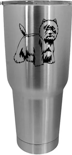 Vista 251 de Cairn Terrier - Vaso grabado con temática de perro, 30 onzas