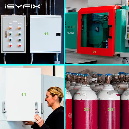 Vista 5 de iSYFIX Calcomanías de Números de Vinilo Verde Manzana – 1.5 Pulgadas Autoadhesivas (2 Juegos) – Calcomanía Premium Troquelada y Pre-espaciada