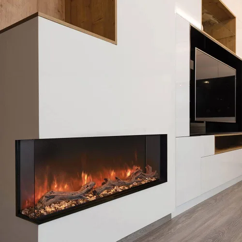 Vista 2 de Modern Flames Landscape Series Pro MultiView - Chimenea eléctrica de 3 lados para montaje en pared / empotrada (LPM-5616-TH-WTC/LP), 56 pulgadas