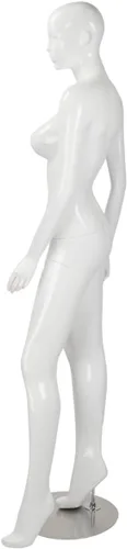 Vista 4 de SSWBasics Maniquí de cuerpo completo femenino de fibra de vidrio blanco brillante, maniquí femenino de cuerpo completo de 5 pies 10 pulgadas