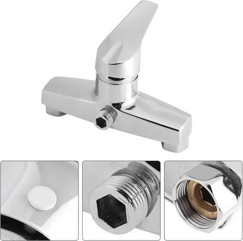 Vista 9 de KIMISS Grifo mezclador de ducha RV - Grifo termostático externo de aleación de zinc para bañera de baño - Válvula de ducha de baño de una sola