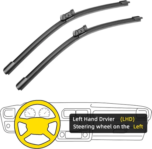 Vista 3 de Escobillas para limpiaparabrisas delantero compatible con Audi A1 2010-2017 de 24 + 16 pulgadas, accesorios de cortador de cepillos 2010 2011 2012