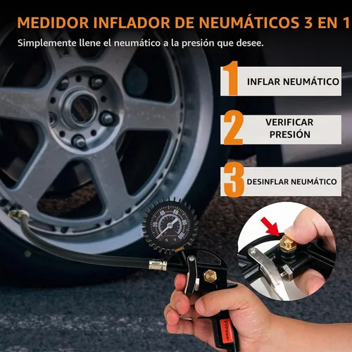 Vista 3 de Kit de accesorios para compresor de aire de 22 piezas con manguera