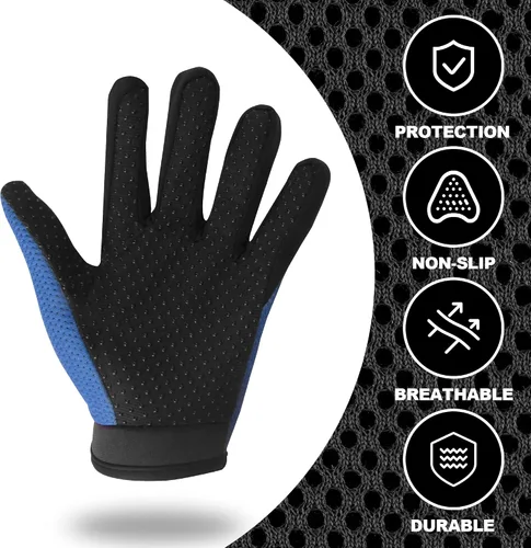 Vista 2 de Guantes de motocross para niños, niños y jóvenes, guantes de conducción para motocicleta, BMX, bicicleta de montaña, ATV, dedos completos, guantes
