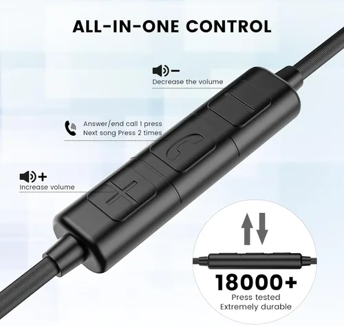 Vista 3 de MOSWAG - Audífonos con cable y con micrófono, auriculares intrauditivos de 3,5 mm con micrófono adecuados para teléfonos inteligentes, computadoras