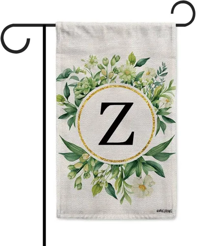 Vista 37 de Monogram Initial Letter P House Flag Flower Wreath Simple Style Letter Flag 28x40 Inch Vertical Double Sided for Outdoor Yard Decor