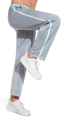 Vista 6 de AIFARLD Pantalones rasgados para hombre con cremalleras laterales y bolsillos para baloncesto, rodillapierna, poscirugía