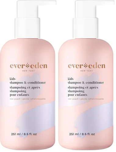 Vista 10 de Evereden Mini Kids Shampoo and Conditioner 2 en 1: Melocotón fresco, 1.7 fl oz. Vegano y cuidado suave para niños Champú y acondicionador