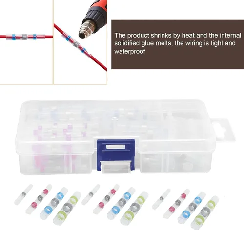 Vista 2 de Electrical Wire Crimp Terminals, Simple Transparent Shell, Heat Shrink End Connectors for Solder Ring Terminals(100pcs Boxed)
