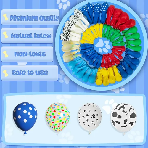 Vista 8 de Amandir Kit de arco de guirnalda de 155 globos con globos de pata de perro con impresión de hueso de perro en papel de aluminio, globos de pata