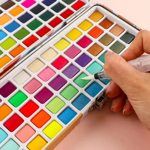 Vista 4 de Grabie Watercolor Paint Set of 100 Color with Brush Pens