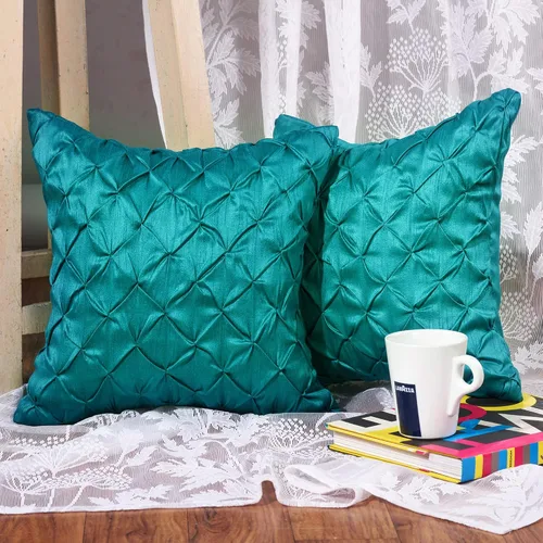 Vista 16 de Almohada decorativa azul hecha a mano para sofá, funda de almohada pintuck, fundas de almohada abstractas azules, paquete de 2 fundas de almohada