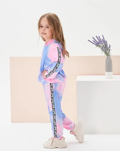 Vista 7 de Conjunto de sudadera con capucha y pantalones de manga larga para bebés y niñas pequeñas
