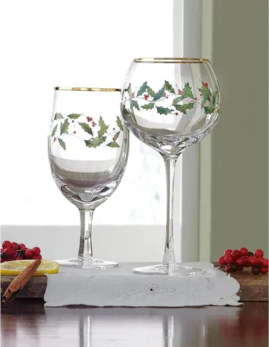 Vista 4 de Lenox 849606 Holiday - Juego de vasos de 4 piezas para bebidas heladas, vajilla navideña, alojamiento