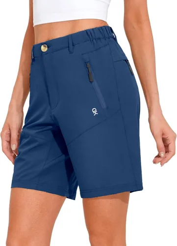 Vista 15 de Little Donkey Andy - Shorts elásticos de secado rápido para mujer, para senderismo, campamento y viajes A1 negro