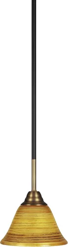 Vista 33 de Toltec Lighting Paramount - Mini colgante de 1 luz en acabado negro mate con cristal de arte perla de 7 pulgadas y estilo negro
