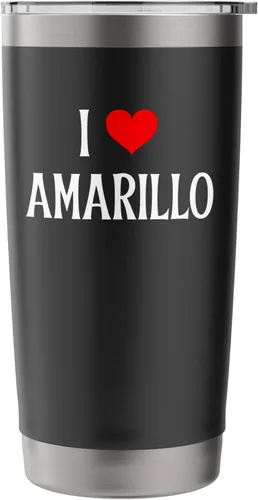 Vista 3 de I Love Amarillo I Heart Amarillo TX Holiday Travel Souvenir Stainless Steel Insulated Tumbler