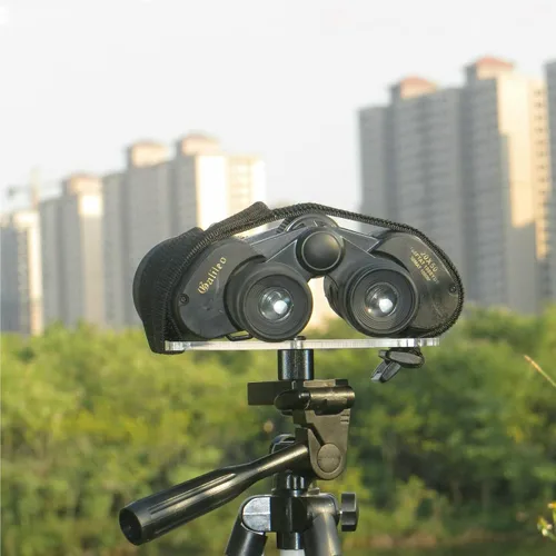Vista 4 de Adaptador de trípode para binoculares, montaje acrílico de 1/4 "para conexión estable para telescopio binocular y trípode de cámara