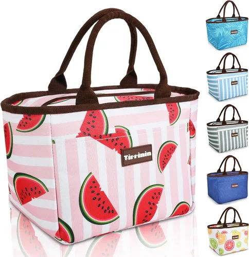 Vista 8 de Tirrinia Bolsas de almuerzo para mujeres y hombres, bonita bolsa de almuerzo aislada para mujeres, lonchera a prueba de fugas a prueba de fugas
